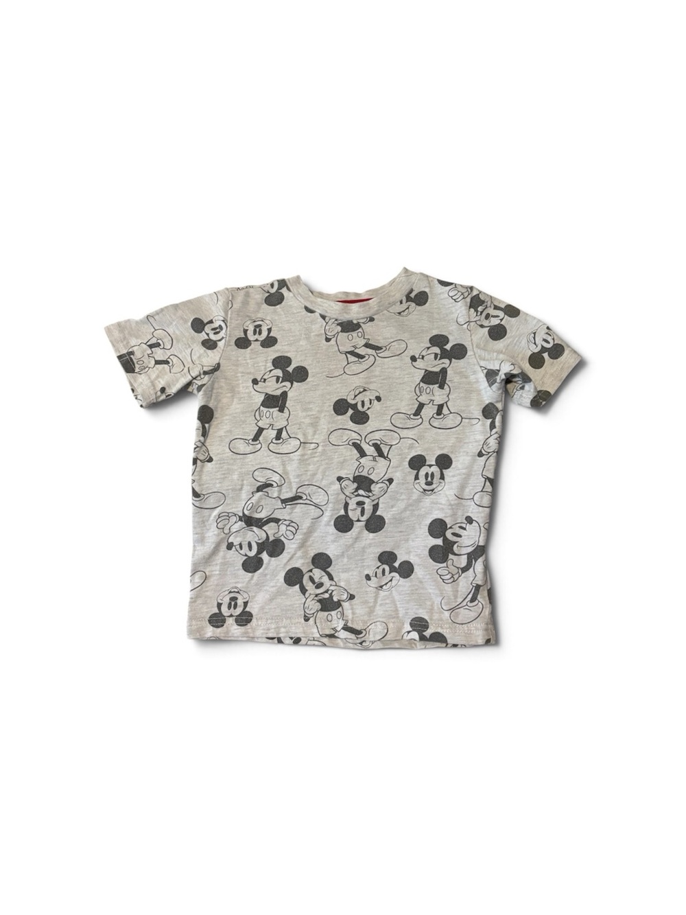 Disney Gray Mickey Mouse Sketch Allover Short Sleeve Tee size 3T